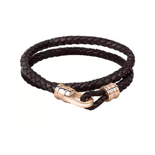 Morellato Bracciale Doppio In Pelle Marrone Moody Sqh3 40 cm — Bracciale