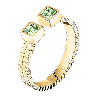 Morellato Anello Aperto Placcato Oro Cristalli Verdi Gioia Savy370 Circuito 58 mm — Anello