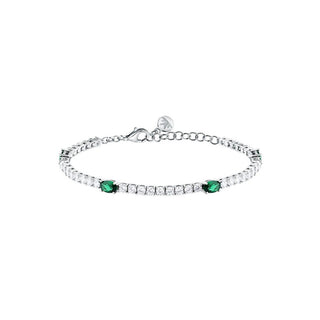 Morellato Blankt tennisarmbånd med grønne zirkoner Tesori Saiw267 
