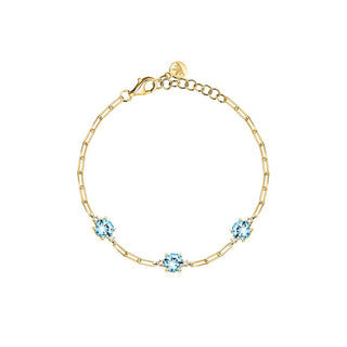 Morellato Bracciale Placcato Oro Con Zirconi Cubici Blu Tesori Saiw304 — Bracciale