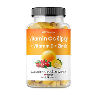 Movit Energy Vitamin C 1200 Mg With Rosehip + Vitamin D + Premium Zinc 90 Tablets 