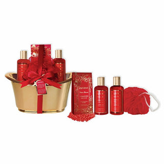 Parisax Set Regalo Da Bagno In Una Vasca Dorata Fragole Congelate E Vaniglia 5 Pezzi — Set Corpo