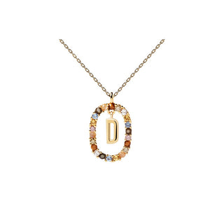 Pdpaola Bellissima Collana Placcata Oro Lettera D Co01-263-U — Collana