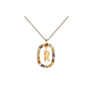 PdPaola Bellissima Collana Placcata Oro con Lettera R CO01-277-U — Collana