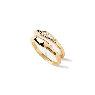 Pdpaola Set Anelli Placcati Oro Onda Essentials An01-C21 Circuito 48 Mm — Set di anelli