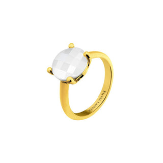 Pierre Lannier Guldbelagt ring med hvid agat Multipli Bj06A321 - Omkreds: 56 Mm 