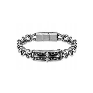 Police Bracciale In Acciaio Massiccio Con Cristalli Peagb2120404 19 cm — Bracciale