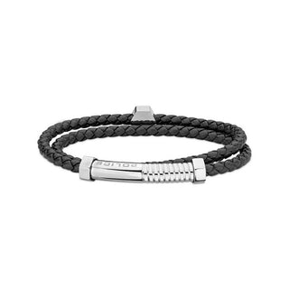 Police Bracciale Doppio In Pelle Bolt — Bracciale
