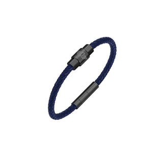 Police Bracciale In Pelle Blu Rock Rebel Peagb0001403/4 18 Cm — Bracciale