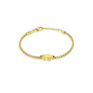 Police Bracciale Alla Moda In Acciaio Placcato Oro Revelry Peagb0033302 — Bracciale