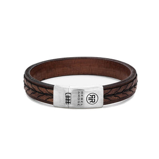 Rebel&Rose RR-L0079-S Cognac 19 cm — Bracciale Uomo in Pelle