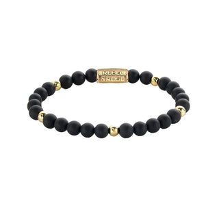 Rebel&Rose Bracciale Con Perline Madonna Nero Opaco RR-60078-G 17,5 cm M — Bracciale