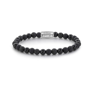 Rebel&Rose Braccialetto Perline Black Rocks 20 cm — Braccialetto