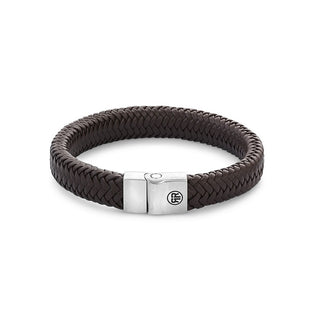 Rebel&Rose Bracciale In Pelle Marrone Herringbone Brown Matt 20 Cm — Bracciale
