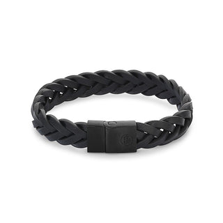 Rebel&Rose Bracciale In Pelle Nera Intrecciata Nera 14 Cm Xxs — Bracciale