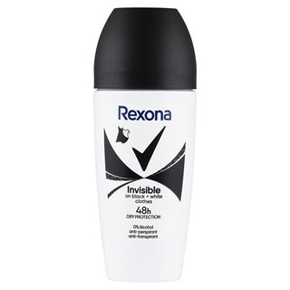 Rexona Invisible Black + White Antitraspirante Roll-On 50 ml — Antitraspirante