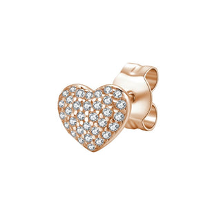 Rosato Pendientes Individuales de Bronce Corazón con Circonitas Storie Rzo047 