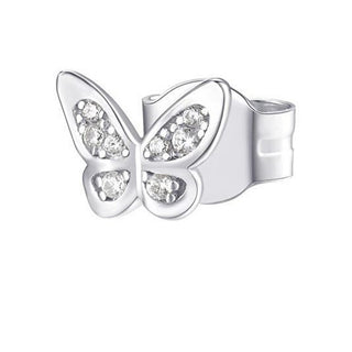 Rosato Orecchini Singoli Argento Zirconi Butterfly Storie Rzo052R — Orecchini