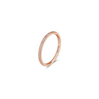 Rosato Anello Minimalista In Bronzo Con Zirconi Allegra Rza030 56 mm — Anello