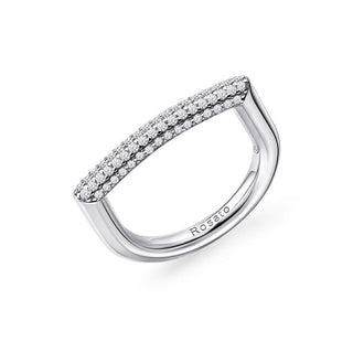 Rosato Anillo Moderno De Plata Con Zirconia Blanca Rzbi33 - Circuito: 54 Mm 