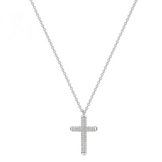 Rosato Silberkette mit weißem Kreuz Rzbi05 (Kette, Anhänger) 