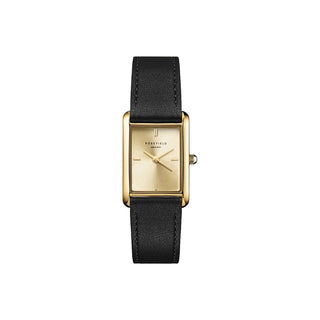 Rosefield Heirloom Modern Champagne Oro Nero Pelle Hcblg-H07 — Orologio