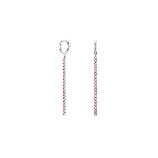 Rosefield Wundervolle Ohrringe aus Stahl mit rosa Kristallen Tennis Jetrs-J923 