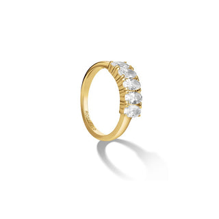 Rosefield Funkelnder vergoldeter Ring mit Zirkonia Jrfo - Umfang: 48 Mm 