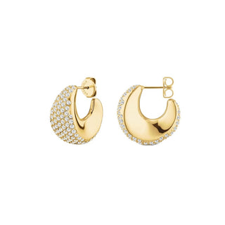 Rosefield Orecchini Cerchi Pavé Placcati Oro Scintillanti Jepmg-J1224 — Orecchini