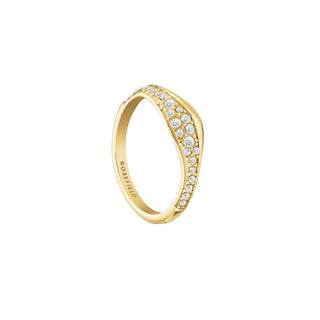 Rosefield Anello Placcato Oro Scintillante Con Cristalli Pavé Jrpw Circuito 50 mm — Anello