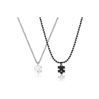 S'agapõ Set Collana Acciaio Coppie Puzzle Me + You Sey01 — Collana