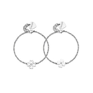S'agapõ Set Bracciali Acciaio Quadrifoglio Me + You Sey25 — Bracciale