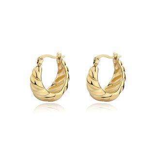 S'Agapõ Boucles d’oreilles Chunky Shk60 en acier plaqué or 