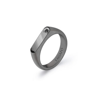 S'Agapõ Bague pour homme en acier avec zircon noir Tag Me Too Stg34 - Circuit : 63 Mm 