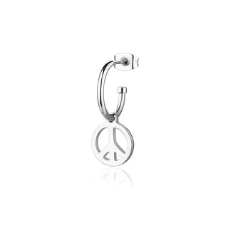 S'agapõ Orecchino Singolo Acciaio Simbolo Pace Smile Ssm022 — Orecchino