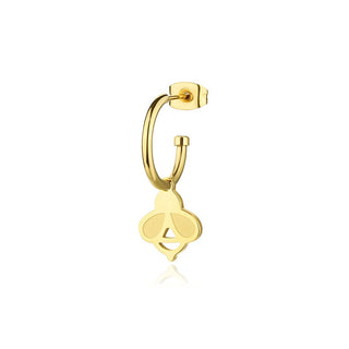 S'agapõ Smile SSM028 Orecchino Singolo Placcato Oro con Ape — Orecchino