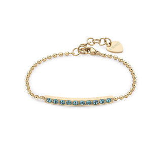 S'agapõ Bracciale Placcato Oro Con Cristalli Azzurri Dazzly Sdz18 — Bracciale