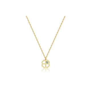 S'agapõ Collana Placcata Oro Lucky Light Quadrifoglio Skt40 — Collana