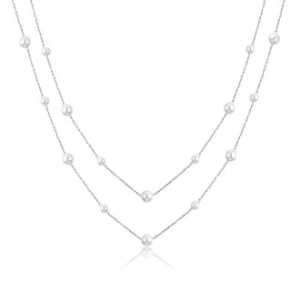 S'agapõ Collana Doppia Perla Acciaio Wisdom Swi09 — Collana