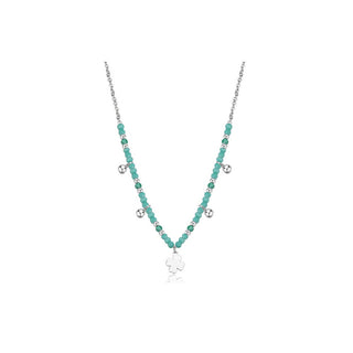 S'agapõ Collana Di Perle In Acciaio Con Pendenti Quadrifoglio Glint Sgi03 — Collana