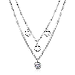 S'agapõ Collana Doppia Acciaio Pendenti Aurora Sar58 — Collana