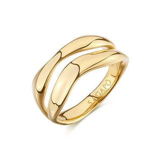 S'Agapõ Elegante Bague en acier plaqué or Emotion Smo32 - Circonférence : 54 Mm 
