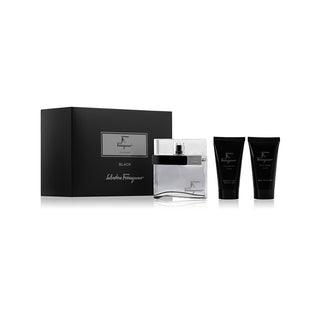 Salvatore Ferragamo F by Ferragamo Black Eau de Toilette 100 ml + Gel Doccia 75 ml + Balsamo Dopobarba 75 ml — Eau de Toilette