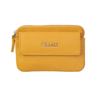 Segali Mini Portafoglio-Portachiavi In Pelle Giallo — Portafoglio