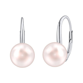 Silvego Sølvøreringe med krystaller Swarovski® Lyserød Perle Vsw015Elps 