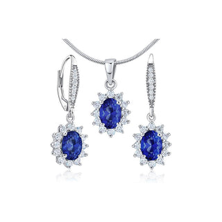 Silvego Jjje766Sa Saphir-Set aus Silber (Ohrringe, Anhänger) 