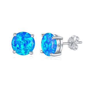 Silvego Ohrringe aus Silber mit blauem synthetischem Opal Jjjeb302004 