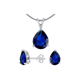 Silvego Silber-Set mit dunkelblauem Kristall Jjjs4Tm5 (Ohrringe, Anhänger) 
