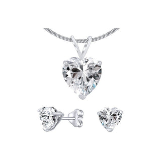 Silvego Schmuckset aus Silber mit transparentem Kristall Jjjheart01 (Ohrringe, Anhänger) 