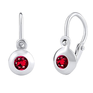 Silvego Kinderohrringe aus Silber mit rotem Zirkon in Rubin Silvegob31442R 